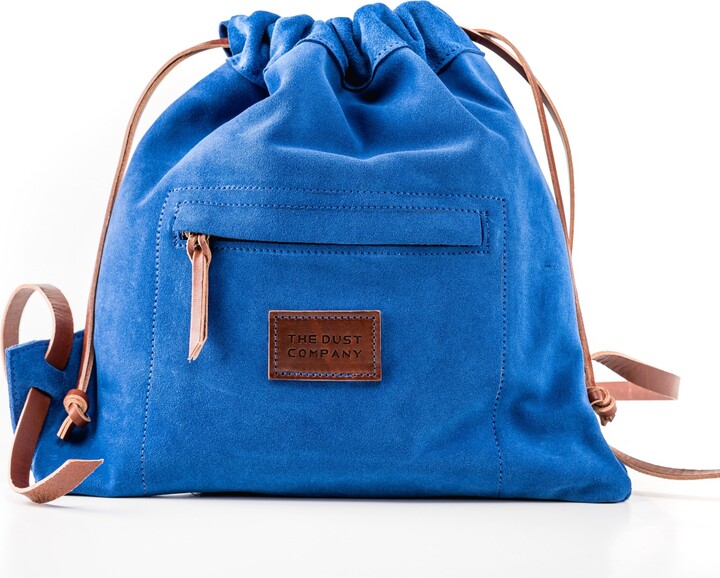 THE DUST COMPANY Leather Backpack In Suede Blue ShopStyle