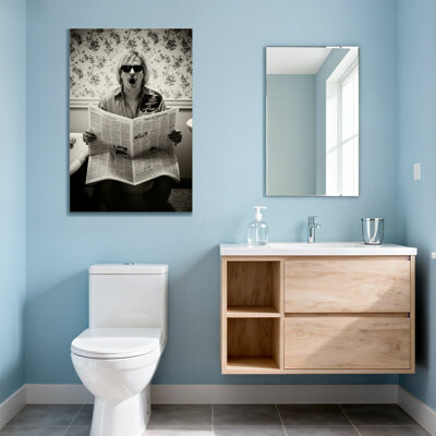 Winston Porter Abstract Black And White Newspaper Reading Scene