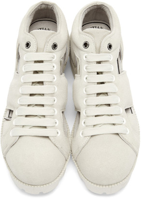 Christian Peau Off-White Suede Gr-Sk Stair Sneakers
