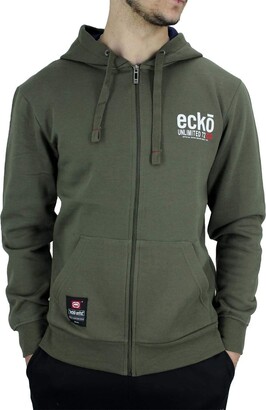 Ecko Mens Designer Long Sleeve Overhead Hoodie Black Blue Grey