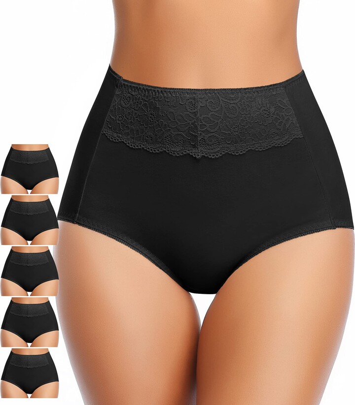 Women's High Waisted Underwear Comfy Briefs Soft Stretch Ladies Panties 