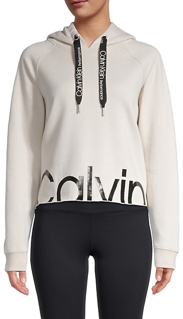 Calvin Klein Performance Logo Cropped Hoodie - ShopStyle