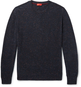 Isaia Elbow-Patch Mélange Cashmere Sweater