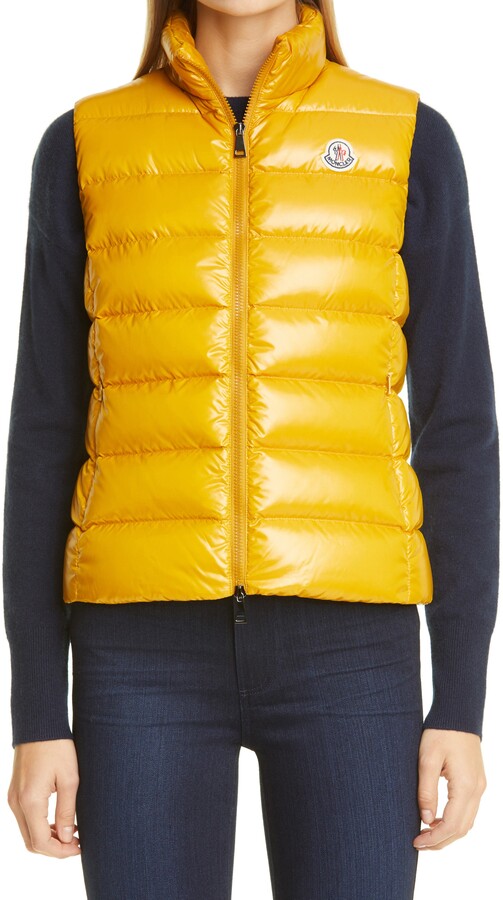 yellow down vest