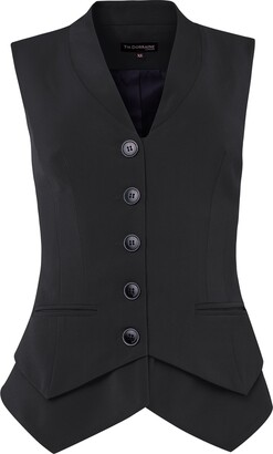Tia Dorraine Women's Black Magnetic Power Fitted Single-Breasted Waistcoat