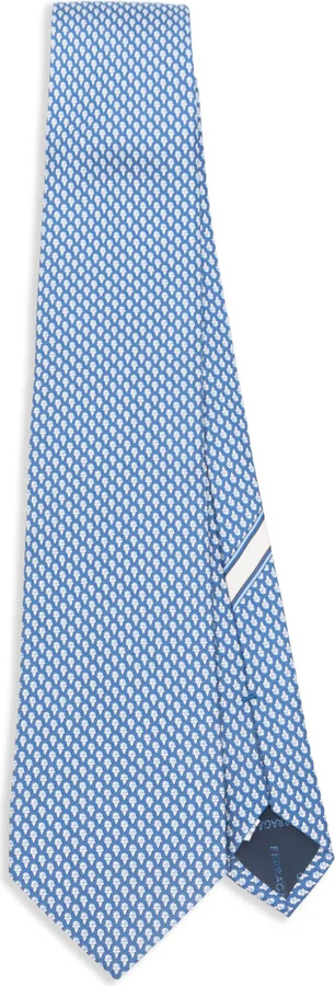 Ferragamo Geometric-Print Silk Tie