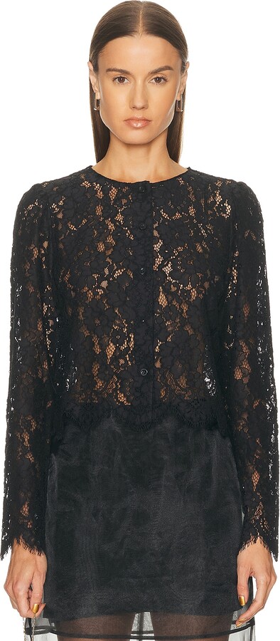 Frame Lace Blouse in Black