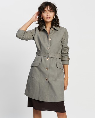 David Lawrence Women's Coats - Harley Houndstooth Trench - Size One Size, 14 at The Iconic