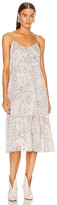 Thumbnail for your product : R 13 Midi Tiered Slip in White,Floral,Animal Print