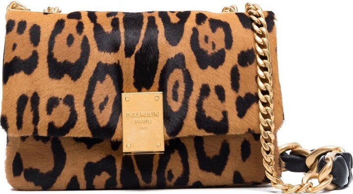 Balmain 1945 Soft Leopard Patterned Small Shoulder Bag
