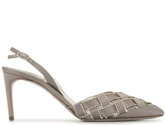 gray slingback heels