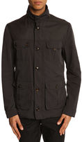 Thumbnail for your product : Ted Baker Nylon Navy Parka with Leather Detail and Patterned Lining