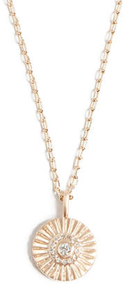 Adina Reyter 14k Gold Diamond Small Rays Pendant Necklace