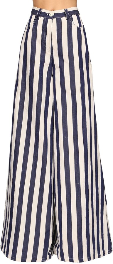 striped cotton palazzo pants