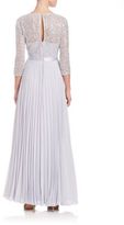 Thumbnail for your product : Kay Unger Sequin Lace Pleated Chiffon Gown
