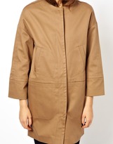 Thumbnail for your product : ASOS Bonded Coat With Pocket Stitch Detail