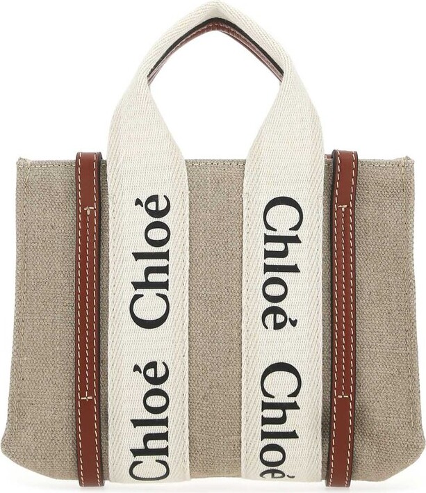 Chloé Woody Logo Printed Mini Tote Bag
