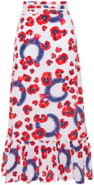 Thumbnail for your product : Isolda Gathered Floral-print Cotton-poplin Midi Skirt