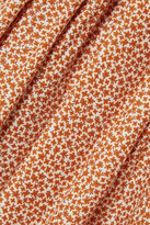 Thumbnail for your product : Matteau + Net Sustain Shirred Floral-print Cotton-poplin Midi Dress - Orange