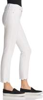 Thumbnail for your product : Aqua Cropped Scallop-Hem Jeans in White - 100% Exclusive