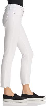 Aqua Cropped Scallop-Hem Jeans in White - 100% Exclusive
