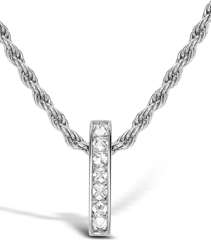 Pragnell 18kt white gold Rock chic diamond bar pendant necklace