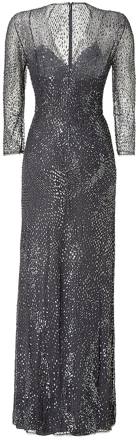 Jenny Packham Sequined Evening Gown - ShopStyle