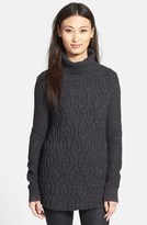 Thumbnail for your product : Quinn 'Teresa' Cashmere Cable Knit Turtleneck Tunic