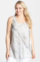Thumbnail for your product : Eileen Fisher Scoop Neck Bias Cut Long Silk Tank (Plus Size)