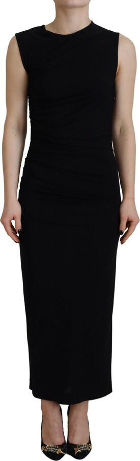 DSQUARED2 ² Viscose Sleeveless Ruched Maxi Women's Dress (Pre-Owned)