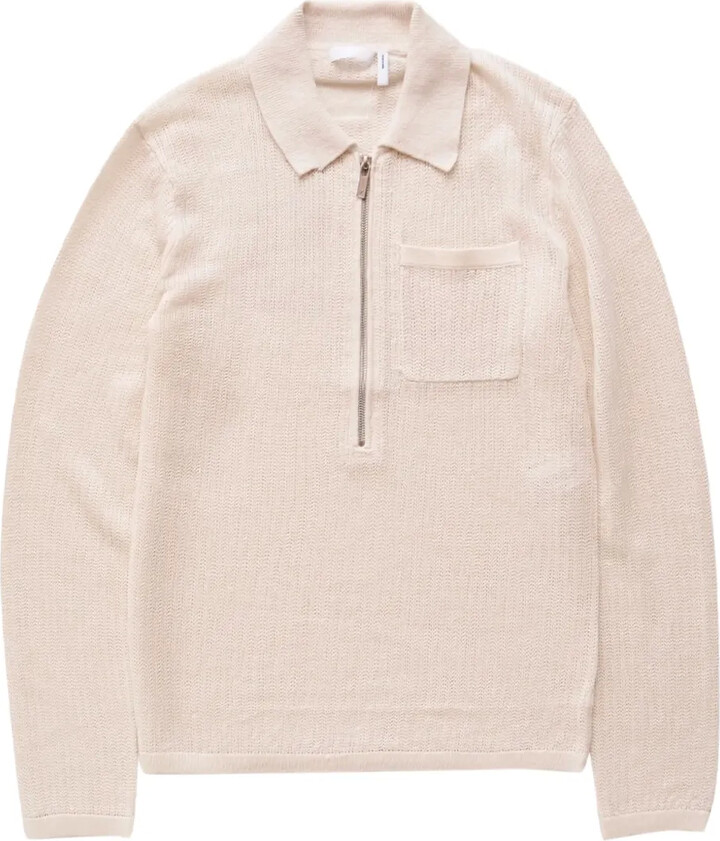 Helmut Lang Zip Long-Sleeve Polo Sweater