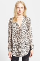Thumbnail for your product : Haute Hippie Leopard Print Silk Blouse