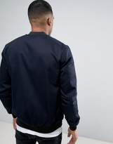 Thumbnail for your product : ASOS DESIGN bomber jacket with sleeve zip in navy