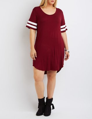 Charlotte Russe Plus Size Varsity Stripe T-Shirt Dress