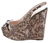 Thumbnail for your product : Christian Dior Lace Platform Wedges