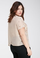 Thumbnail for your product : Forever 21 plus size bead-embroidered chiffon top