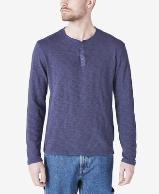 Men's Lucky Brand Classic Fit True Indigo Plaid Snap-Front Long Sleeve Shirt