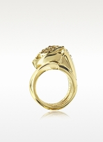 Thumbnail for your product : Roberto Cavalli Panther Golden Metal Ring w/Crystals
