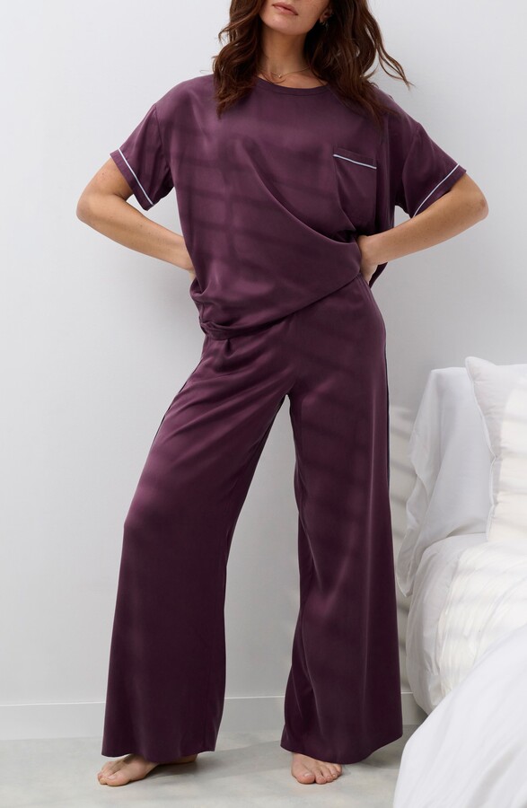 Lunya Washable Silk Piped Pajamas