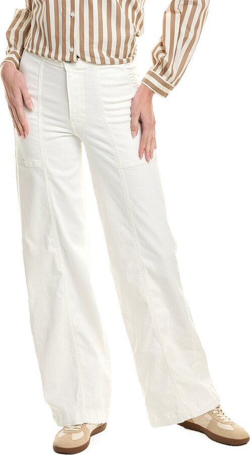 Frame Denim Braided Waistband Wide Leg Pant