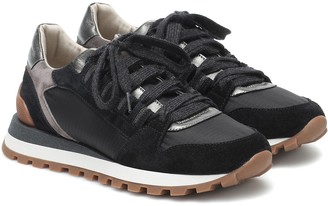 Brunello Cucinelli Leather-trimmed sneakers