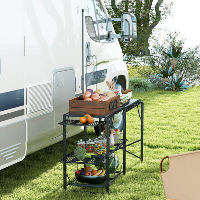 17 Stories Outsunny Folding Camp Kitchen Table(Only Including Table)