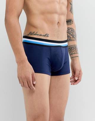 ASOS Hipsters In Navy With Stripe Waistband 7 Pack Save