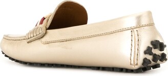 Bally Metallic Leather Loafers