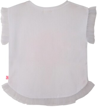 Billieblush Kids' Sleeveless Ruffled Star T-Shirt, White