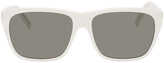 Thumbnail for your product : Saint Laurent White SL 431 Slim Square Sunglasses