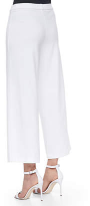 Joan Vass Wide-Leg Interlock Pants, White