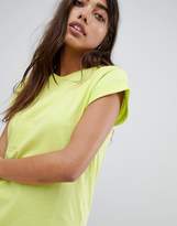 Thumbnail for your product : ASOS T-Shirt In Boyfriend Fit With Rolled Sleeve And Curved Hem