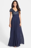 Thumbnail for your product : JS Collections Embellished Chiffon Empire Gown