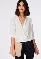 Thumbnail for your product : Missguided Front Dropped Hem Blouse White